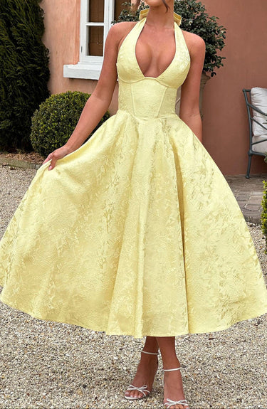 Triana Midi Dress - Lemon 0