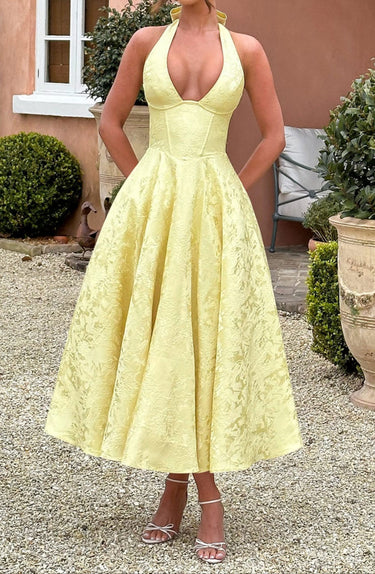 Triana Midi Dress - Lemon 2