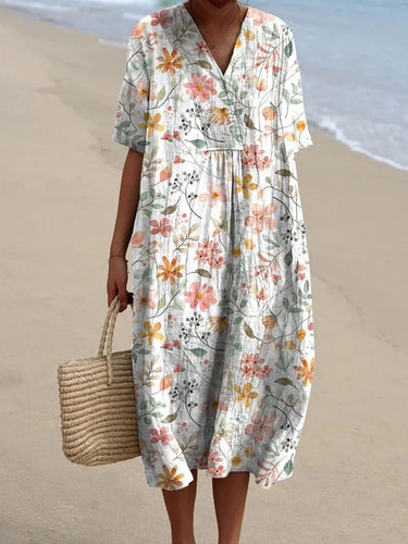 V-Neck Printed Maxi Dress for Women – Full Sleeve Elegant Dress for Any Occasion 19