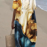 V-Neck Printed Maxi Dress for Women – Full Sleeve Elegant Dress for Any Occasion 21