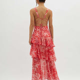 Veda - Strappy Back Ruffle Midi Dress 1