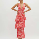 Veda - Strappy Back Ruffle Midi Dress 2