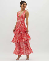 Veda - Strappy Back Ruffle Midi Dress 3