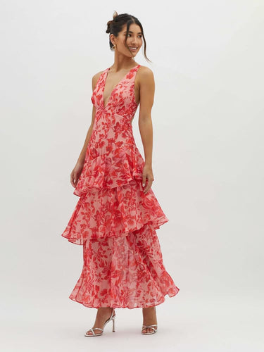 Veda - Strappy Back Ruffle Midi Dress 3