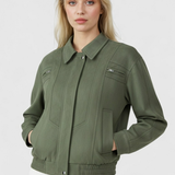 Victoria | Elegant Green Bomber Jacket with Timeless Style - Lumina 1