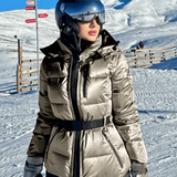 Waterproof Insulated Puffer Ski Jacket With Belt 0