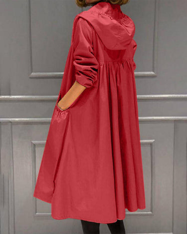 Waterproof Long Hooded Trench Coat for Autumn and Winter 2