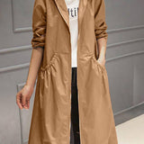 Waterproof Long Hooded Trench Coat for Autumn and Winter 5