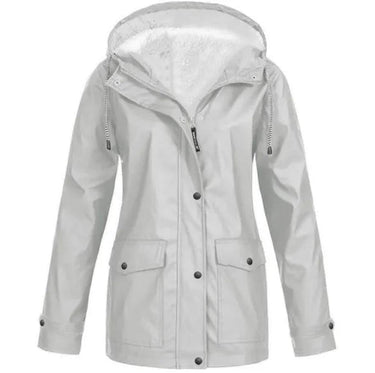 Waterproof Windproof Fleece-Lined Outdoor Jacket With Hood 2