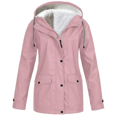 Waterproof Windproof Fleece-Lined Outdoor Jacket With Hood 4