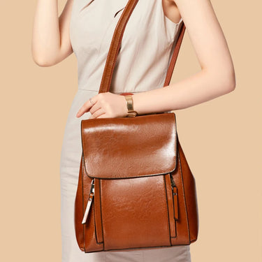 Women Backpack Cross body Shoulder Bag Genuine Leather Girls School Female Natural Skin Book Laptop Rucksack Messenger Bags 4