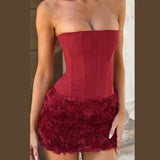 Women Sexy Mini Skirt Trendy Backless Sleeveless Strapless Slim Short Dress Fashion Prom Set New Lady Party Club Evening Gown 6