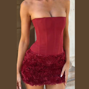 Women Sexy Mini Skirt Trendy Backless Sleeveless Strapless Slim Short Dress Fashion Prom Set New Lady Party Club Evening Gown 6