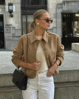Women's Button-Down Suede Jacket 0