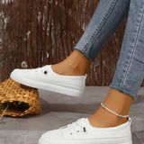 Women's Casual Round Toe Flat Shoes with Lace-Up Design 2