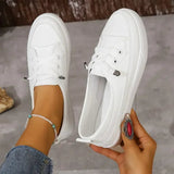 Women's Casual Round Toe Flat Shoes with Lace-Up Design 3