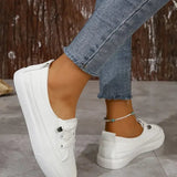 Women's Casual Round Toe Flat Shoes with Lace-Up Design 4