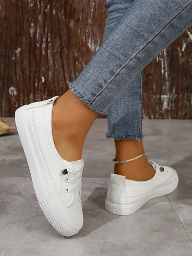 Women's Casual Round Toe Flat Shoes with Lace-Up Design 4