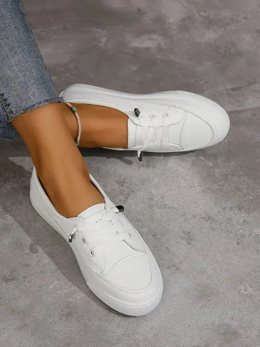 Women's Casual Round Toe Flat Shoes with Lace-Up Design 5