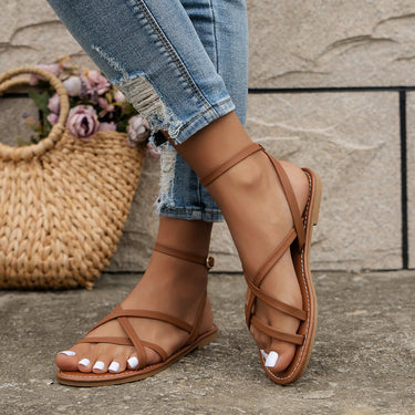Women's Casual Strappy Roman Sandals with Zipper Back 5