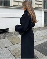 Women’s Double-Breasted Wool Blend Coat 4