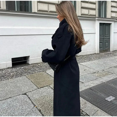 Women’s Double-Breasted Wool Blend Coat 4
