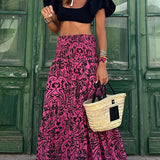 Women's Floral Print Boho Maxi Skirt 2