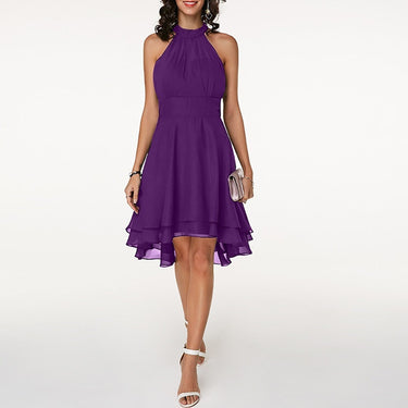 Women’s Halter Midi Dress – Flared Skirt with Ruffle Detailing 6