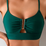 Women's High-Waist Two-Piece Bikini Set with Metal Accent Details 2