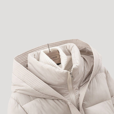 Women’s Hooded Puffer Jacket – Belted Winter Coat 3