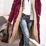 Women's Long Reversible Winter Coat With Hood And Teddy Lining 5