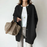 Women's Loose Fit Knitted Jacket in Soft Wool – Comfortable Autumn Outerwear, Available in 7 Colors 2