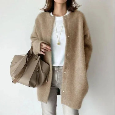Women's Loose Fit Knitted Jacket in Soft Wool – Comfortable Autumn Outerwear, Available in 7 Colors 8