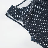 Women's Sleeveless Polka Dot Mini Dress with Fitted Waist 3