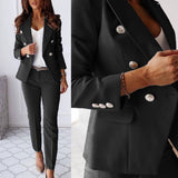 Women's Sophisticated Double-Breasted Suit with Tailored Fit 0