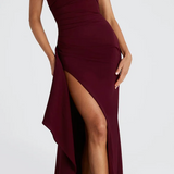 Women's Strapless Dress with Thigh-High Slit 3