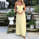 Women's Summer Maxi Dress with Sleeveless and Ruched Bodice 1