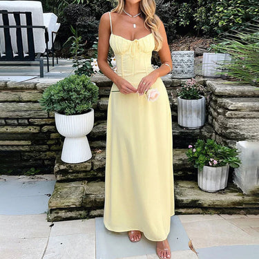 Women's Summer Maxi Dress with Sleeveless and Ruched Bodice 1