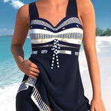 Women's Tummy Control Tankini Set with Stylish Design 1