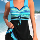 Women's Tummy Control Tankini Set with Stylish Design 2