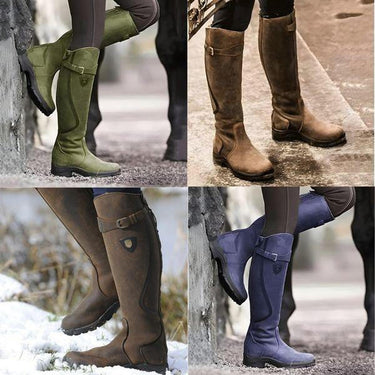Women's Waterproof Leather Winter Riding Boots 6