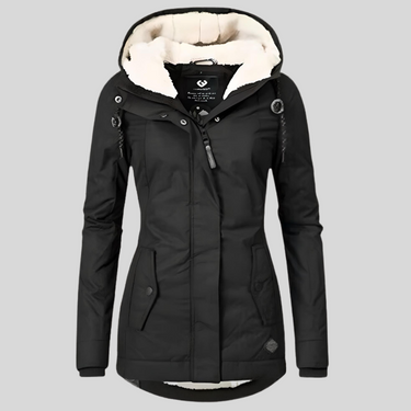 Women's Waterproof Rain Jacket with Hood and Extended Back Hem 1