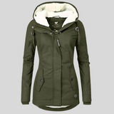 Women's Waterproof Rain Jacket with Hood and Extended Back Hem 4