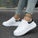 Women's White Leather Orthopedic Sneakers – Lightweight and Supportive 8