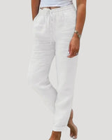 Women’s casual linen trousers summer drawstring lightweight 6