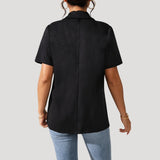 Women's classic short-sleeve black blazer 3