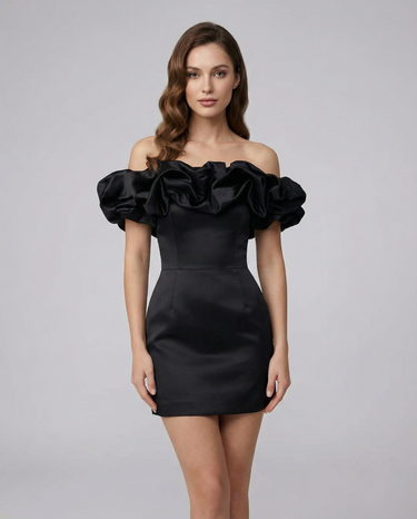 Wood Ear Strapless Dress – Unique Design for Versatile Occasions 1