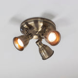 Antique Brass Round Spotlight With Three Adjustable Lights - Image 3