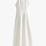Bias Cut Cowl Neck Satin Midi Dress