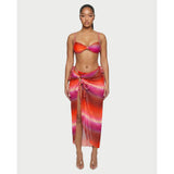 Bikini And Sarong Set Adjustable Swimwear Ombre Tie-Side - Image 1